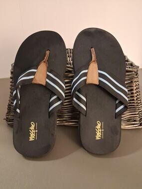 SUN SALE   Men's Mossimo Flip Flops Size 8 Black Sandals Flip-flops